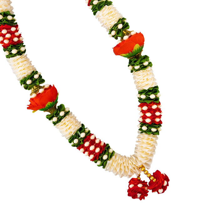 Fancy Mala - 14 Inches | Satin Mala / Cloth Garland / Artificial Garland for Photo Frame Decor