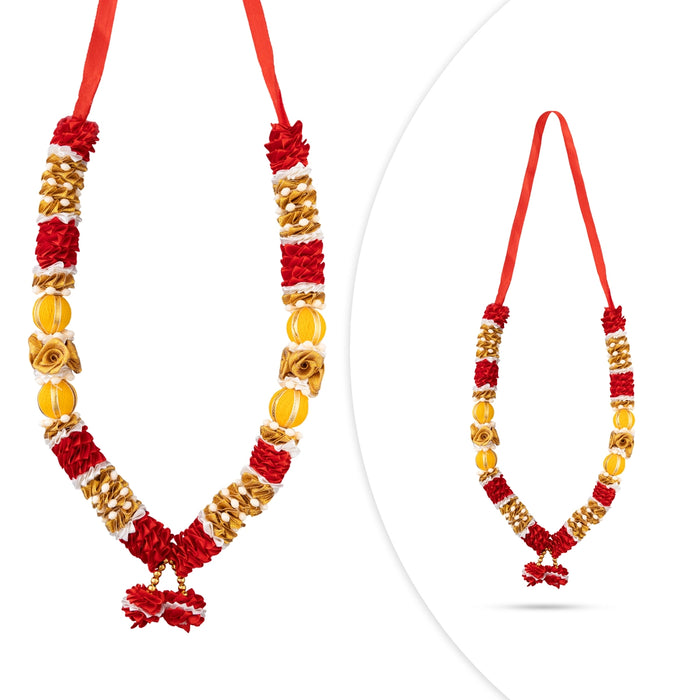 Cloth Mala - 14 Inches | Satin Mala / Artificial Garland / Fancy Mala for Deity Decor