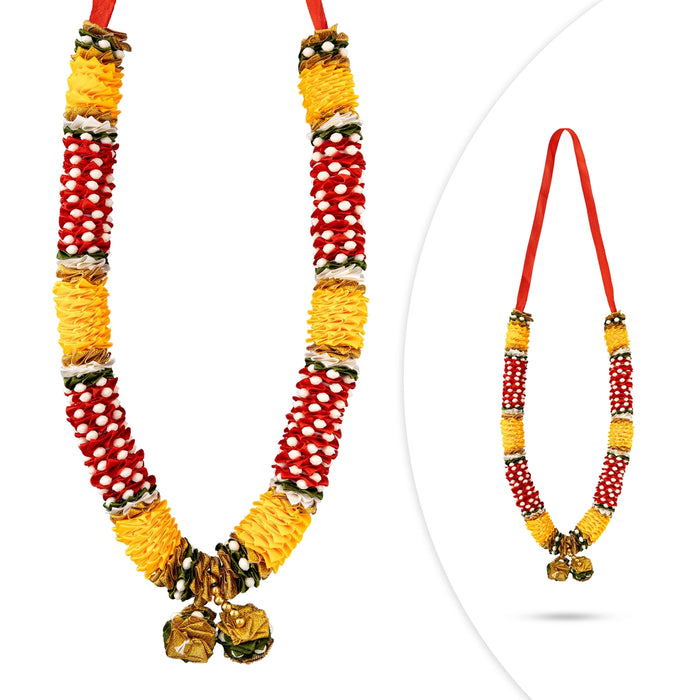 Satin Mala - 12 Inches | Artificial God Garland/ Decorative Mala/ Cloth Mala For Pooja & Festival Decoration