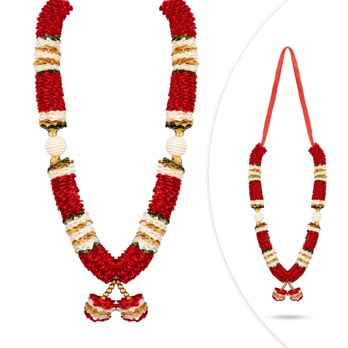 Artificial Garland - 13 Inches | Satin Mala / Cloth Garland / Fancy Mala for Deity Alangaram