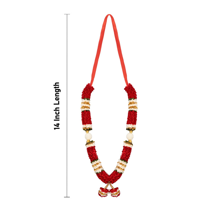 Artificial Garland - 13 Inches | Satin Mala / Cloth Garland / Fancy Mala for Deity Alangaram