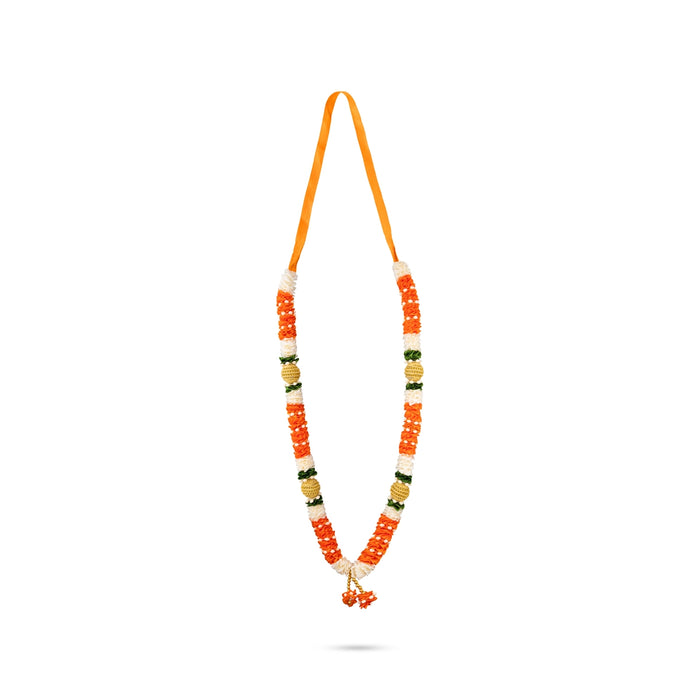Artificial Garland - 20 Inches | Satin Flower Mala/ Beads & Flower Design Mala for Photo Frame