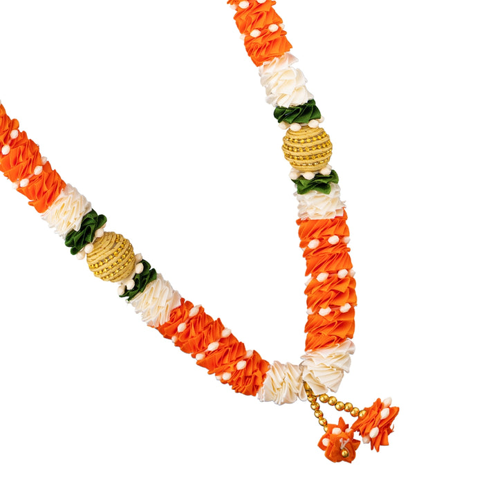 Artificial Garland - 20 Inches | Satin Flower Mala/ Beads & Flower Design Mala for Photo Frame