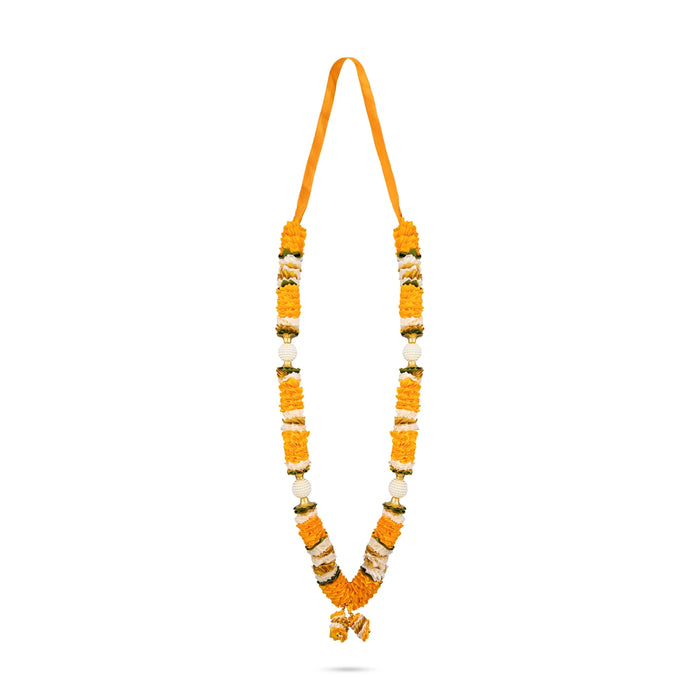 Artificial Garland - 20 Inches | Beads & Flower Design Mala / Artificial Flower Mala for Wall Frame