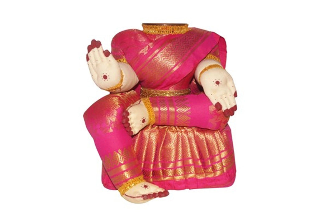 Amman Stand - 10 x 8 Inches | Varalakshmi Decor/ Wooden Ammavari Idol without Face for Deity Decor