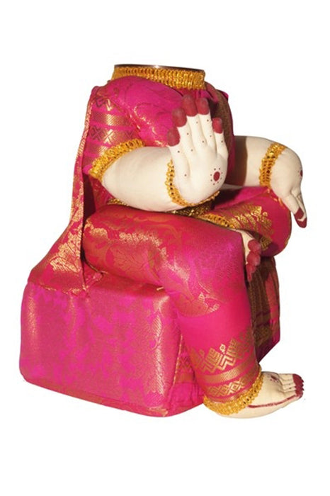 Amman Stand - 10 x 8 Inches | Varalakshmi Decor/ Wooden Ammavari Idol without Face for Deity Decor