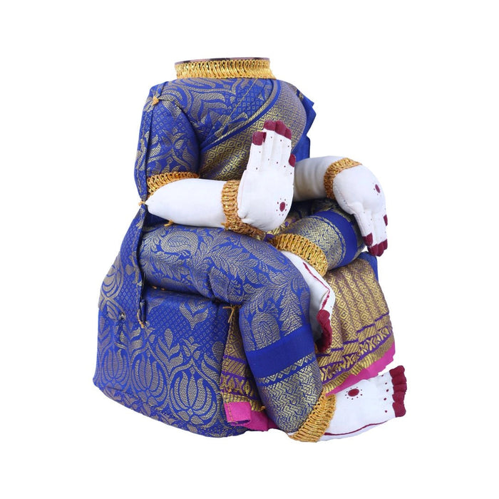 Amman Stand - 10 x 8 Inches | Varalakshmi Decor/ Wooden Ammavari Idol without Face for Deity Decor