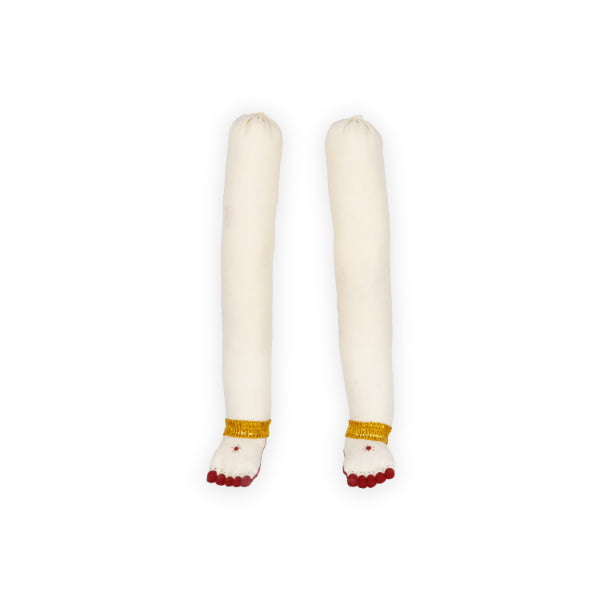 Amman Hands and Legs Set - 13 x 2 Inches | Cloth Hastham Patham/ Cream Colour Laxmi Hand & Leg for Deity