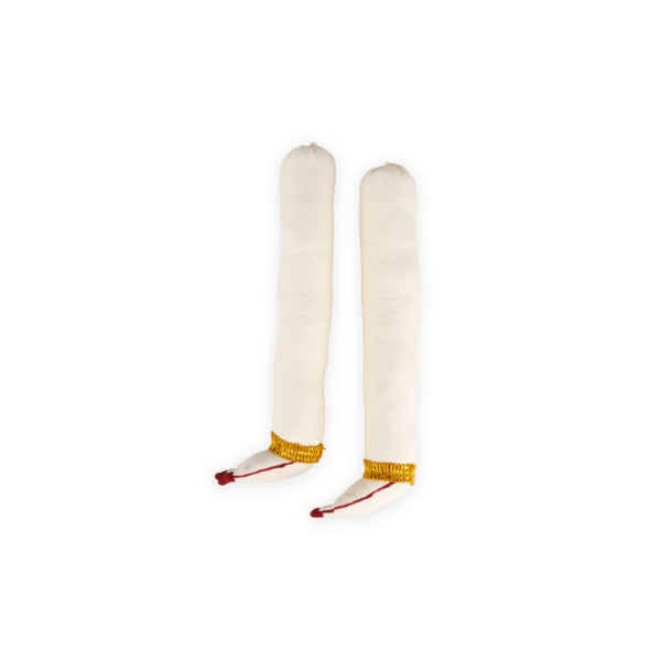 Amman Hands and Legs Set - 13 x 2 Inches | Cloth Hastham Patham/ Cream Colour Laxmi Hand & Leg for Deity