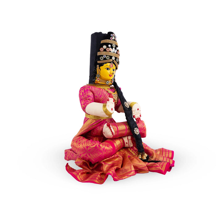 Varalakshmi Ammavari Idol - 17 x 11 Inches | Decorated Ammavari Vigraham/ Ammavari Stand with Face for Varalaxmi Vratam