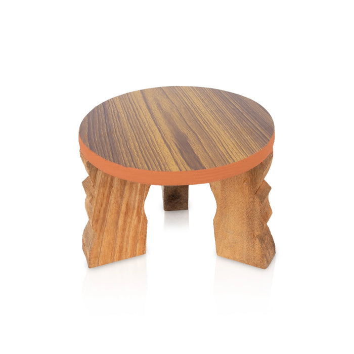 Mukkali Stool - 7.5 x 11 Inches | Wooden Mukkali/ Pooja Stand/ Mukkali Stand for Pooja & Deity