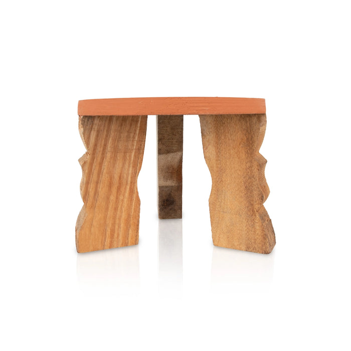 Mukkali Stool - 7.5 x 9.5 Inches | Wooden Mukkali/ Mukkali Stand for Pooja & Deity