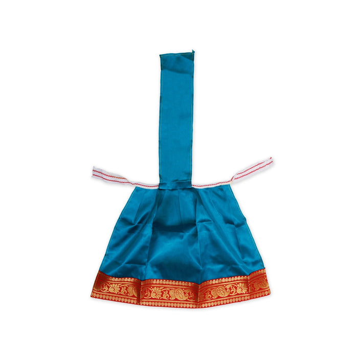 Devi Dress With Thavani - 12 x 10 Inches | Satin Amman Pavadai/ Jari Border Design Mata Rani Poshak for Deity