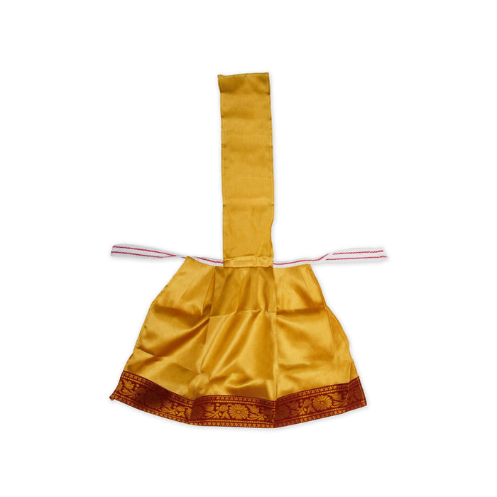 Devi Dress With Thavani - 12 x 10 Inches | Satin Amman Pavadai/ Jari Border Design Mata Rani Poshak for Deity