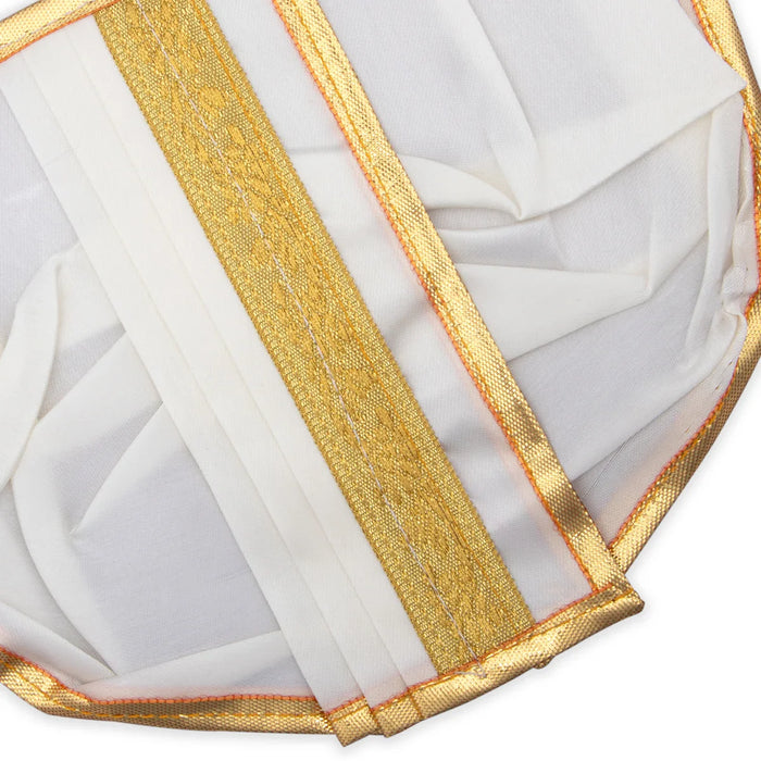 Panchakacham - 6 x 8 Inches | Dhoti/ Satin with Jari Border Panchagajam for Deity