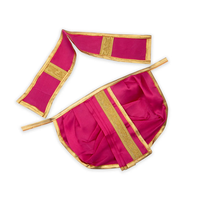 Panchakacham - 6 x 8 Inches | Dhoti/ Satin with Jari Border Panchagajam for Deity