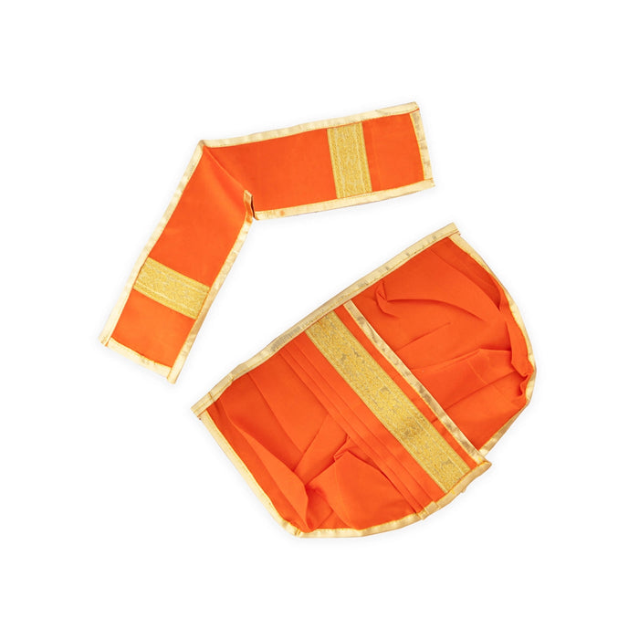 Panchakacham - 7 Inches | Satin Panchakajam/ Jari Border Dhoti for Deity Decor/ Assorted Colour