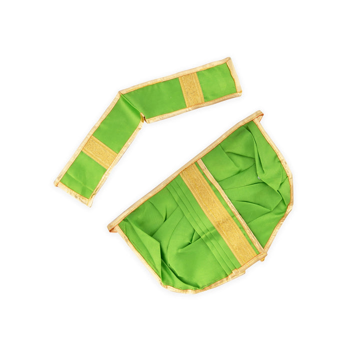 Panchakacham - 7 Inches | Satin Panchakajam/ Jari Border Dhoti for Deity Decor/ Assorted Colour