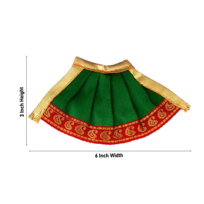 Amman Pavadai - 3 x 6 Inches | Satin Devi Vastra/ Mata Dress/ Jari Border Mata Poshak for Deity/Assorted Colour