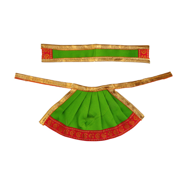 Devi Dress - 3 Inches | Satin Apoorva Mata Dress/ Jari Border Devi Vastra for Deity/ Assorted Colour