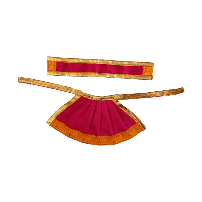 Devi Dress - 3 Inches | Satin Apoorva Mata Dress/ Jari Border Devi Vastra for Deity/ Assorted Colour