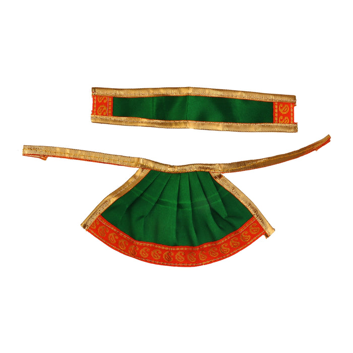 Devi Dress - 3 Inches | Satin Apoorva Mata Dress/ Jari Border Devi Vastra for Deity/ Assorted Colour