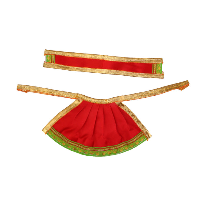 Devi Dress - 3 Inches | Satin Apoorva Mata Dress/ Jari Border Devi Vastra for Deity/ Assorted Colour