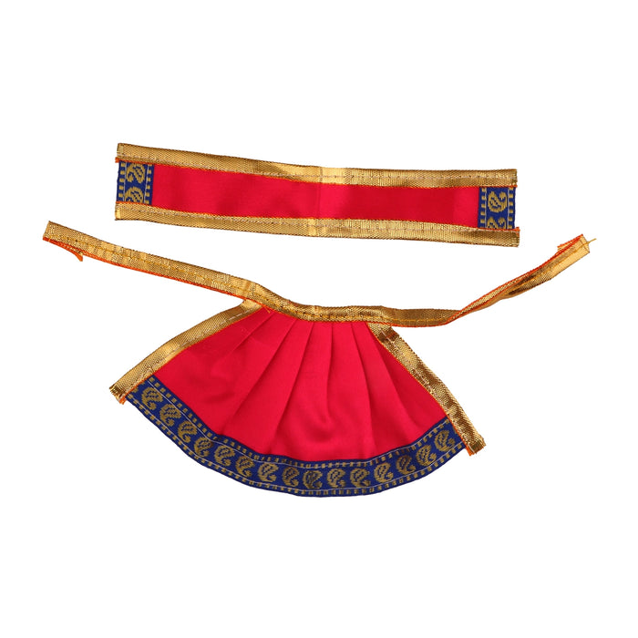 Devi Dress - 3 Inches | Satin Apoorva Mata Dress/ Jari Border Devi Vastra for Deity/ Assorted Colour