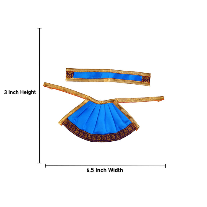 Devi Dress - 3 Inches | Satin Apoorva Mata Dress/ Jari Border Devi Vastra for Deity/ Assorted Colour