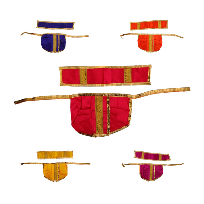 Panchakacham - 5 x 6.5 Inches | Jari Border Dhoti/ Panchakajam for Deity/ Assorted Colour