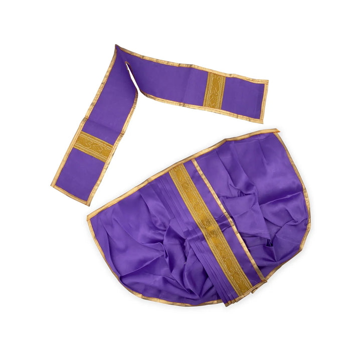 Panchakacham - 12 Inches | Satin with Jari Border Dhoti/ Panchagajam for Deity/ Assorted Colour