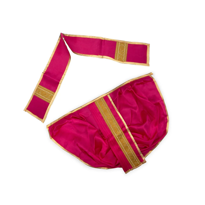 Panchakacham - 12 Inches | Satin with Jari Border Dhoti/ Panchagajam for Deity/ Assorted Colour