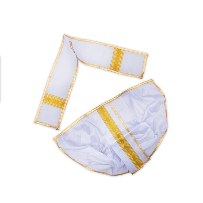 Panchakacham - 12 Inches | Satin with Jari Border Dhoti/ Panchagajam for Deity/ Assorted Colour