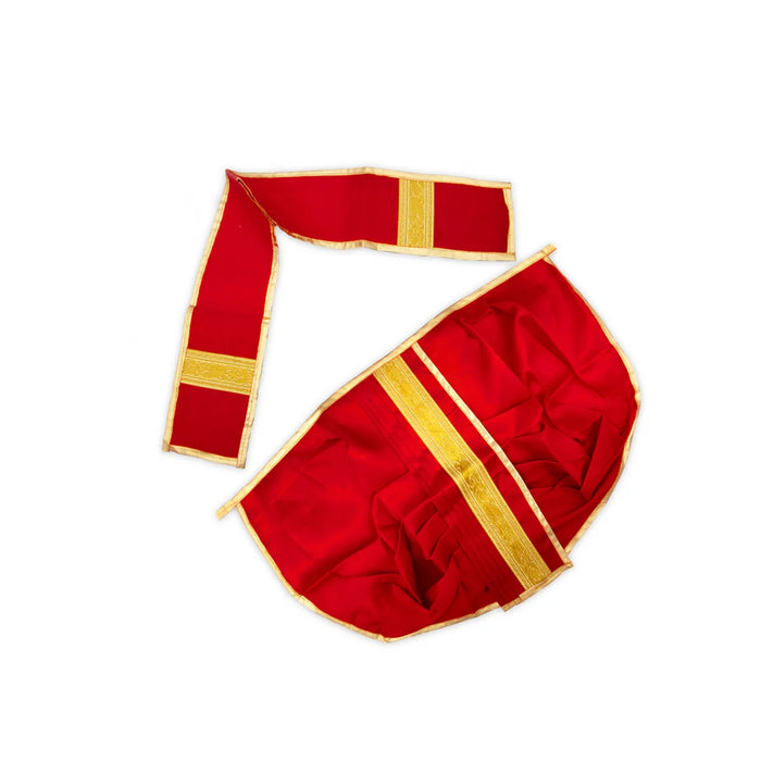 Panchakacham - 12 Inches | Satin with Jari Border Dhoti/ Panchagajam for Deity/ Assorted Colour