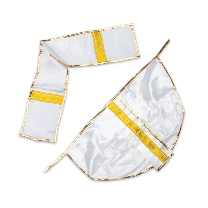 Panchakacham - 15 Inches | Satin with Jari Border Dhoti/ Panchagajam for Deity/ Assorted Colour