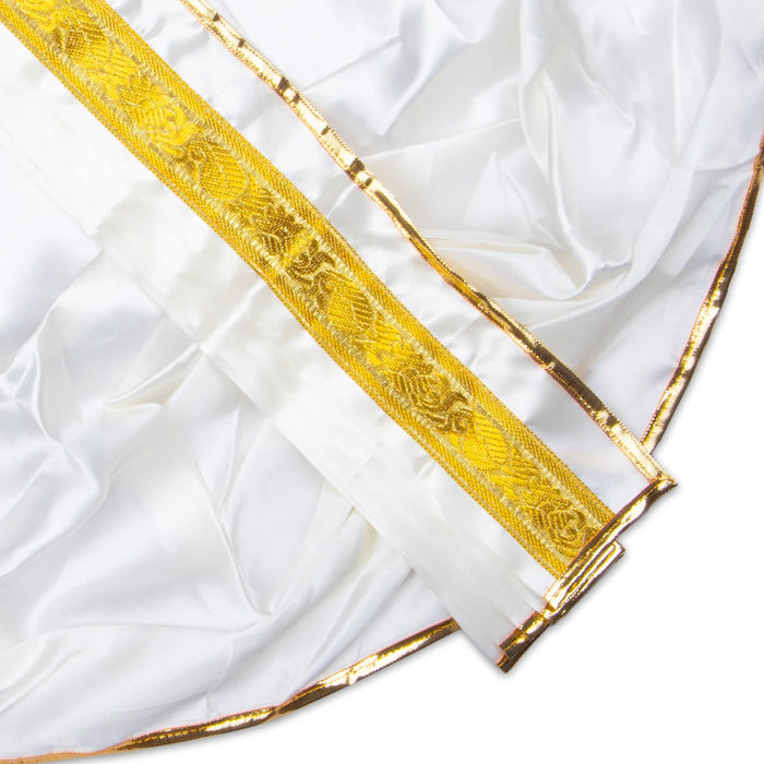 Panchakacham - 15 Inches | Satin with Jari Border Dhoti/ Panchagajam for Deity/ Assorted Colour