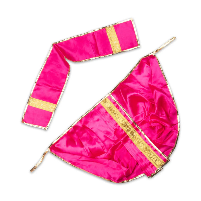 Panchakacham - 15 Inches | Satin with Jari Border Dhoti/ Panchagajam for Deity/ Assorted Colour