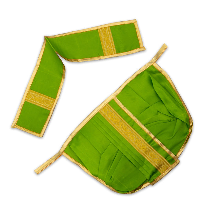 Panchakacham - 8 Inches | Satin with Jari Border Dhoti/ Panchagajam for Deity/ Assorted Colour