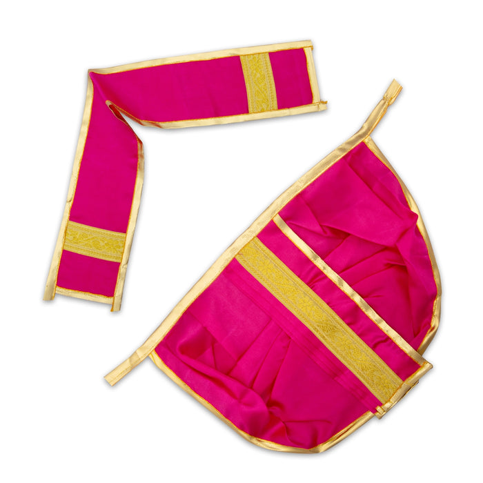 Panchakacham - 8 Inches | Satin with Jari Border Dhoti/ Panchagajam for Deity/ Assorted Colour