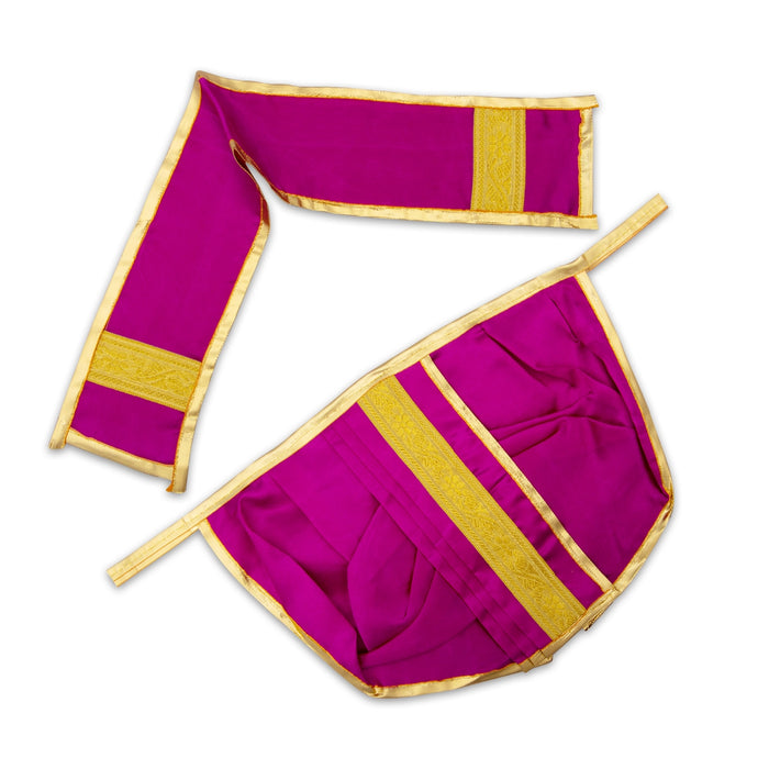 Panchakacham - 8 Inches | Satin with Jari Border Dhoti/ Panchagajam for Deity/ Assorted Colour