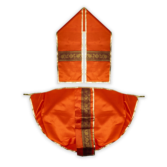 Panchakacham - 21 X 18 Inches | Satin Dhoti/ Jari Border Design Panchakajam For Deity/ Assorted Colour