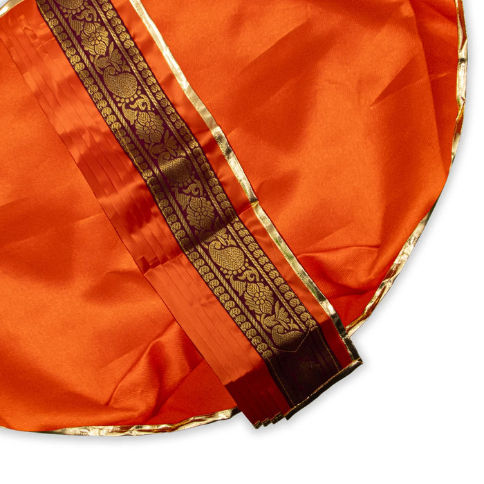 Panchakacham - 21 X 18 Inches | Satin Dhoti/ Jari Border Design Panchakajam For Deity/ Assorted Colour