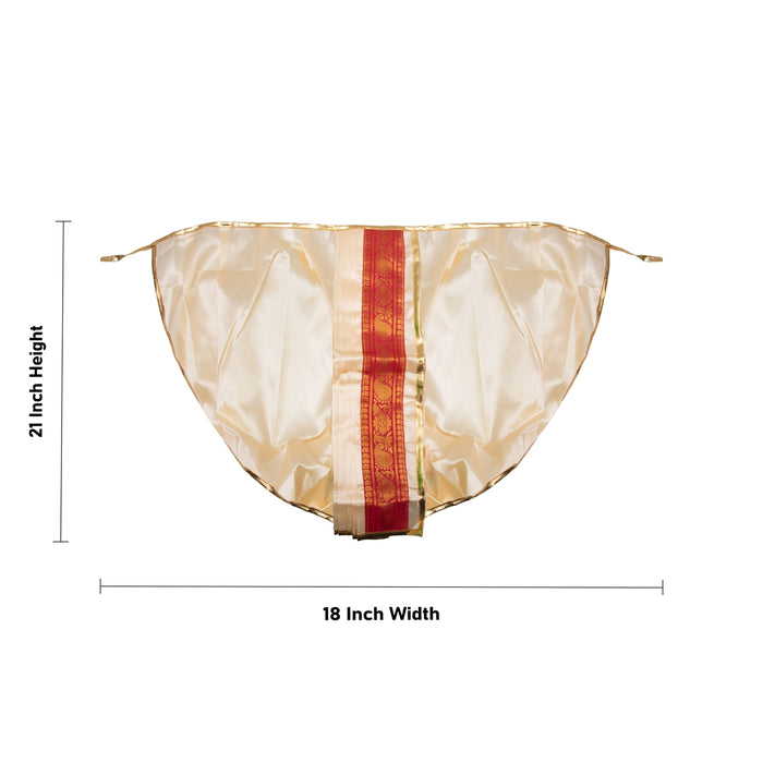 Panchakacham - 21 X 18 Inches | Satin Dhoti/ Jari Border Design Panchakajam For Deity/ Assorted Colour
