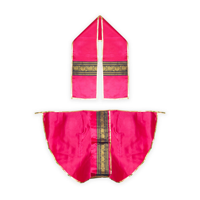 Panchakacham - 24 X 20 Inches | Satin Dhoti/ Jari Border Design Panchakajam For Deity/ Assorted Colour