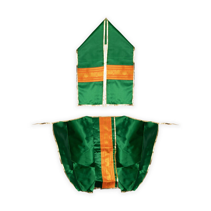 Panchakacham - 24 X 20 Inches | Satin Dhoti/ Jari Border Design Panchakajam For Deity/ Assorted Colour