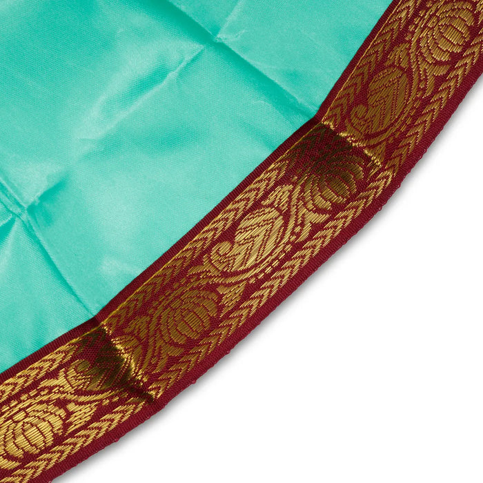 Devi Dress With Thavani - 9 X 11 Inches | Satin Amman Pavadai/ Jari Border Design Mata Rani Poshak For Deity