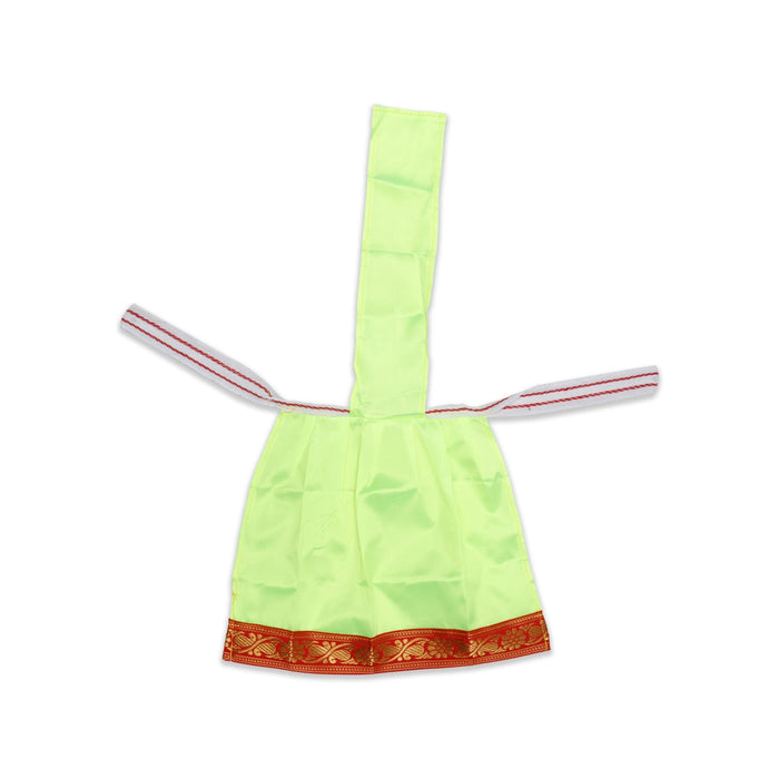 Devi Dress With Thavani - 9 X 11 Inches | Satin Amman Pavadai/ Jari Border Design Mata Rani Poshak For Deity