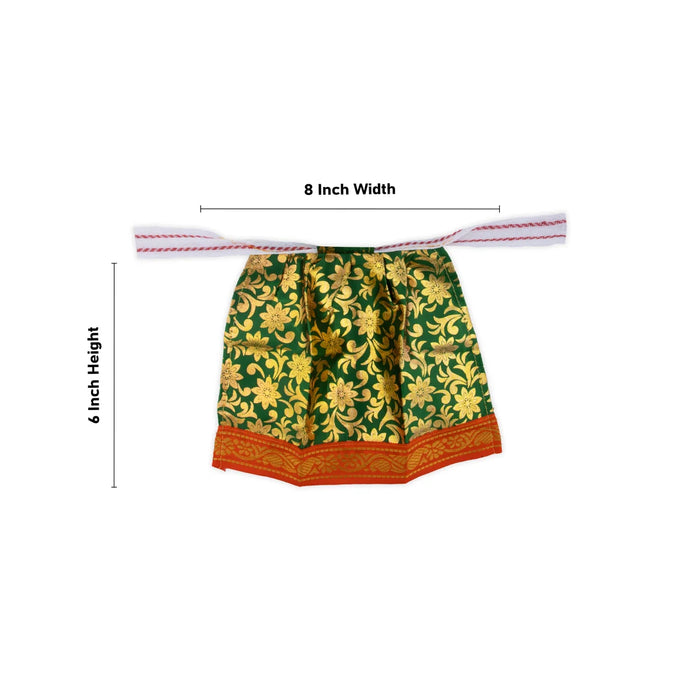 Amman Pavadai Thavani - 6 Inches | Satin with Jari Border/ Devi Dress for Deity/ Assorted Colour