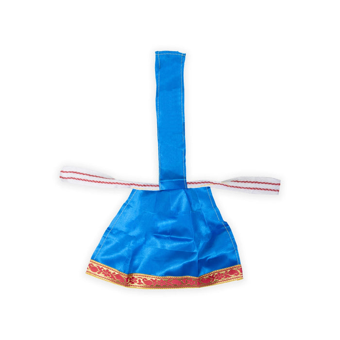 Devi Dress With Thavani - 6 x 8 Inches | Jari Border Design Mata Rani Poshak/ Satin Amman Pavadai for Deity