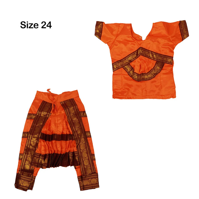 Bharatanatyam Dress - Size 24 | Satin Bharatanatyam Costume/ Readymade Dress for Kids